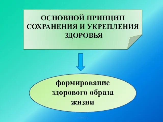 ОСНОВНОЙ ПРИНЦИП СОХРАНЕНИЯ И УКРЕПЛЕНИЯ ЗДОРОВЬЯ формирование здорового образа жизни © Солтан М.М.