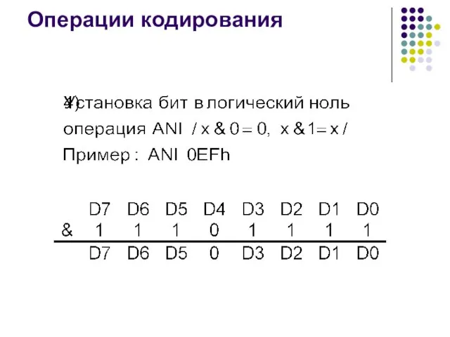 Операции кодирования