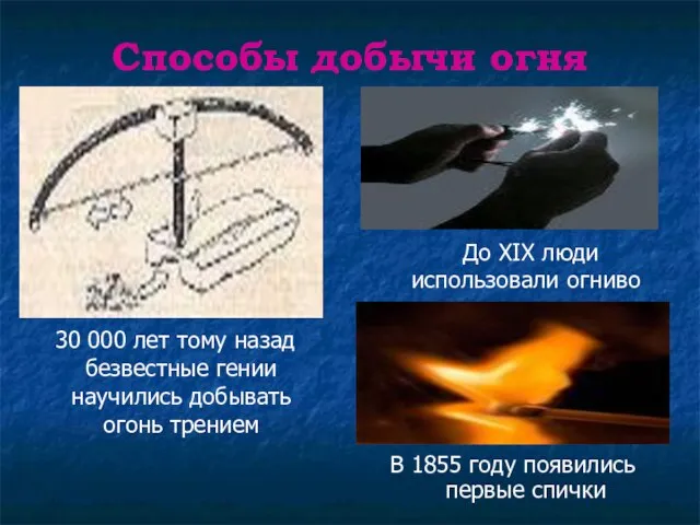 Способы добычи огня 30 000 лет тому назад безвестные гении научились