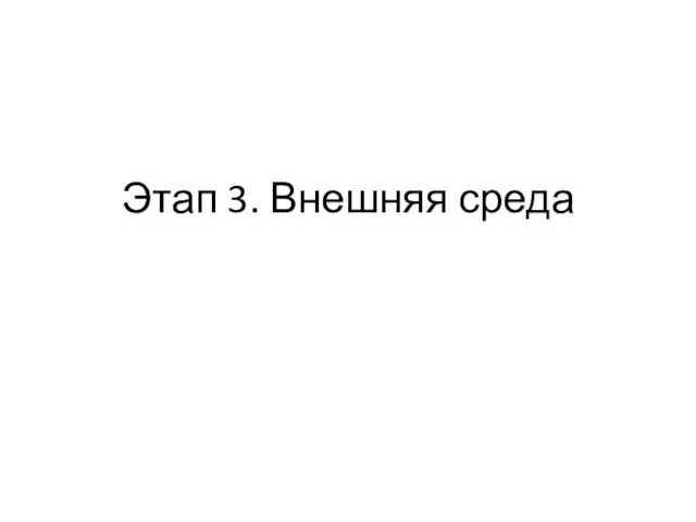 Этап 3. Внешняя среда