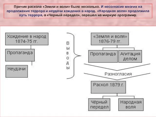 Причин раскола «Земли и воли» было несколько. И несогласие многих на