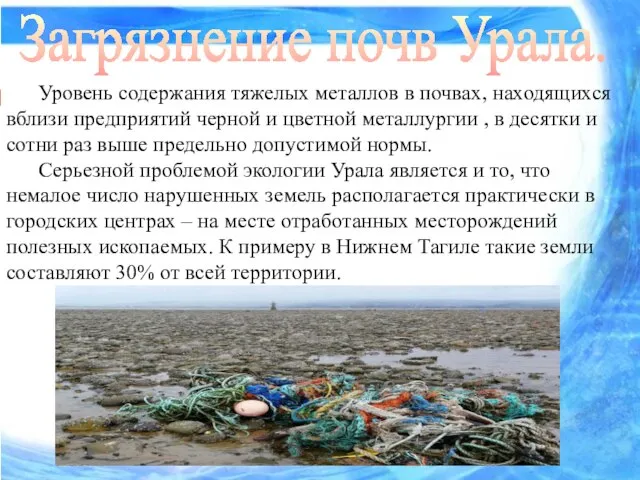 Загрязнение почв Урала. Уровень содержания тяжелых металлов в почвах, находящихся вблизи