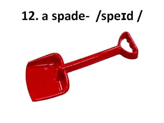 12. a spade- /speɪd /