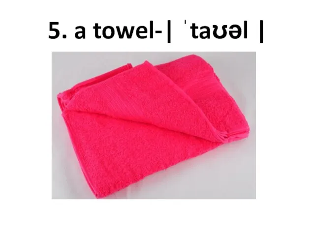 5. a towel-| ˈtaʊəl |