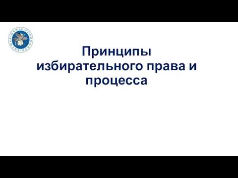 Принципы избирательного права и процесса