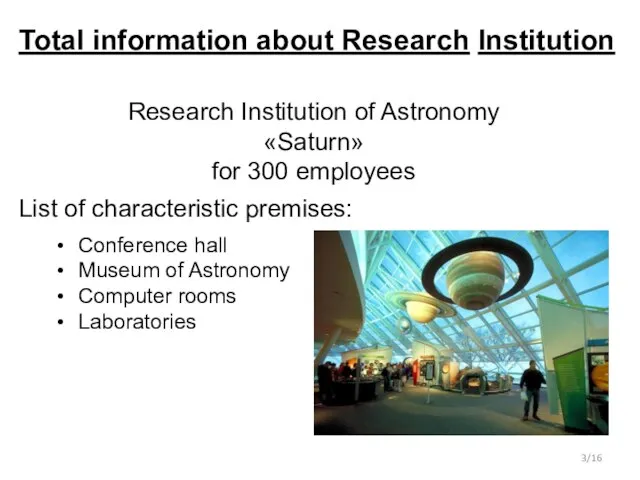 Total information about Research Institution Research Institution of Astronomy «Saturn» for