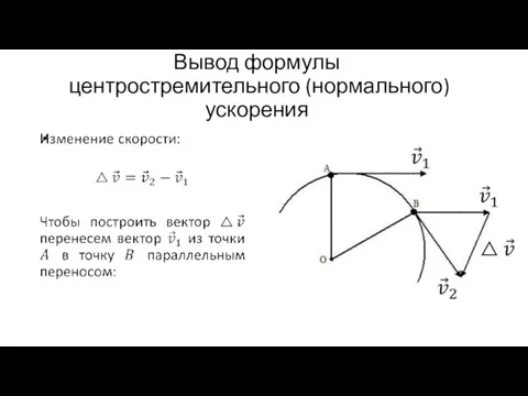 Вывод формулы центростремительного (нормального) ускорения