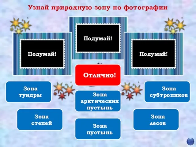 Подумай! Подумай! Подумай! Узнай природную зону по фотографии Зона арктических пустынь