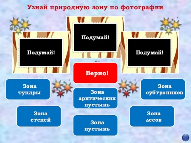 Подумай! Подумай! Подумай! Узнай природную зону по фотографии Зона арктических пустынь