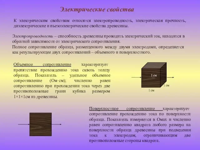 Электрические свойства К электрическим свойствам относятся электропроводность, электрическая прочность, диэлектрические и