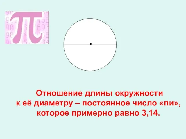 Отношение длины окружности к её диаметру – постоянное число «пи», которое примерно равно 3,14.