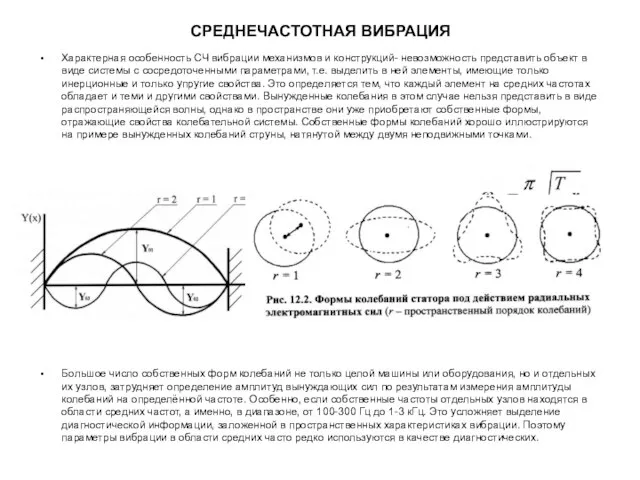 СРЕДНЕЧАСТОТНАЯ ВИБРАЦИЯ Характерная особенность СЧ вибрации механизмов и конструкций- невозможность представить