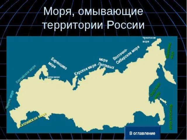 Россию омывают 12 морей