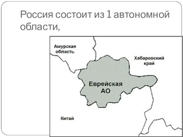 Россия состоит из 1 автономной области,