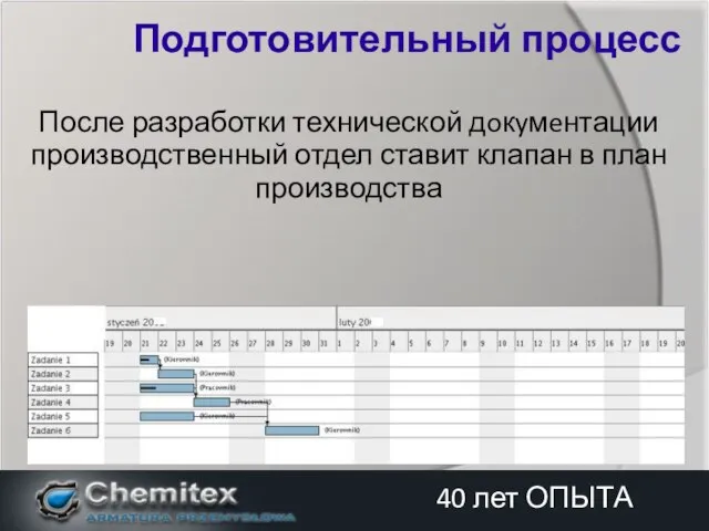 После разработки технической дoкyмeнтации производственный отдел ставит клапан в план производства Подготовительный процесс 40 лет ОПЫТА