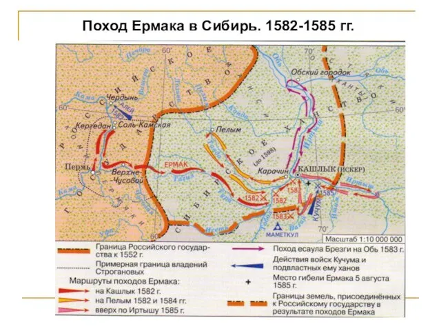 Поход Ермака в Сибирь. 1582-1585 гг.