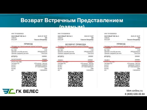 Возврат Встречным Представлением (равным) 8 (800) 600-02-84