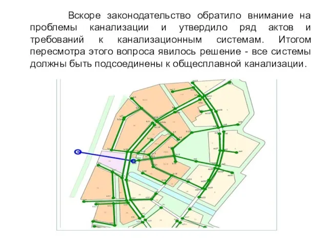 Вскоре законодательство обратило внимание на проблемы канализации и утвердило ряд актов