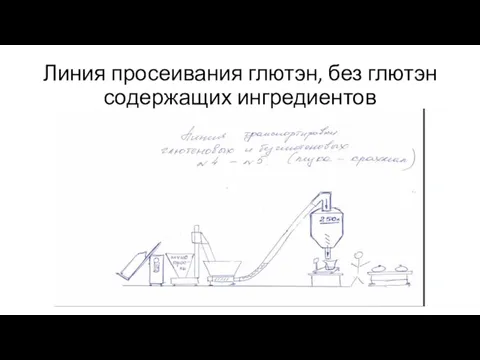 Линия просеивания глютэн, без глютэн содержащих ингредиентов