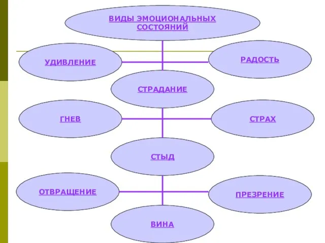 СТЫД СТРАХ РАДОСТЬ УДИВЛЕНИЕ СТРАДАНИЕ ГНЕВ ОТВРАЩЕНИЕ ВИНА ПРЕЗРЕНИЕ ВИДЫ ЭМОЦИОНАЛЬНЫХ СОСТОЯНИЙ