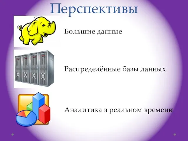 Перспективы Большие данные Распределённые базы данных Аналитика в реальном времени