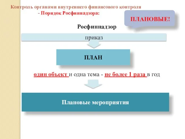 ПЛАНОВЫЕ! Росфиннадзор один объект и одна тема - не более 1