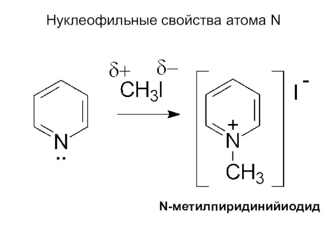 Нуклеофильные свойства атома N N-метилпиридинийиодид