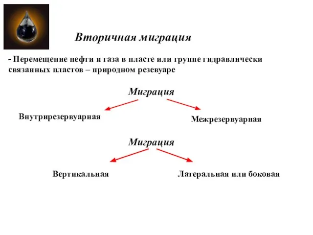 Вторичная миграция - Перемещение нефти и газа в пласте или группе