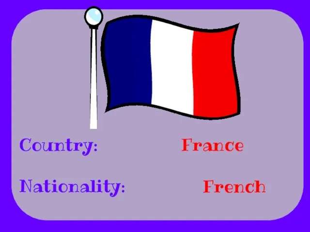 Country: Nationality: France French