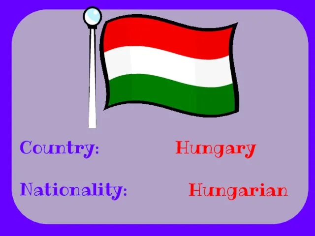 Country: Nationality: Hungary Hungarian