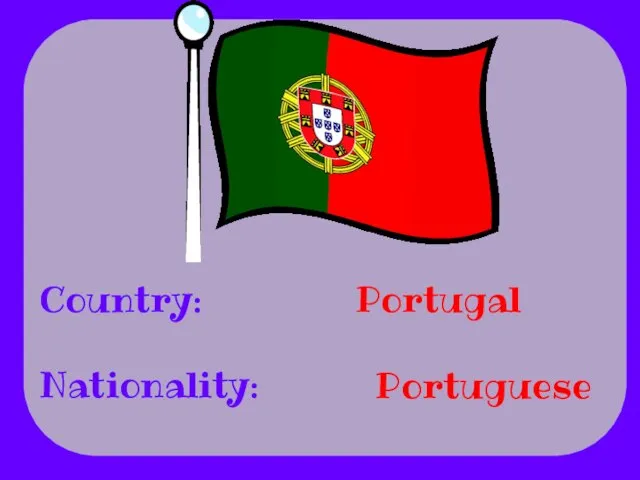 Country: Nationality: Portugal Portuguese