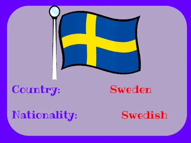 Country: Nationality: Sweden Swedish
