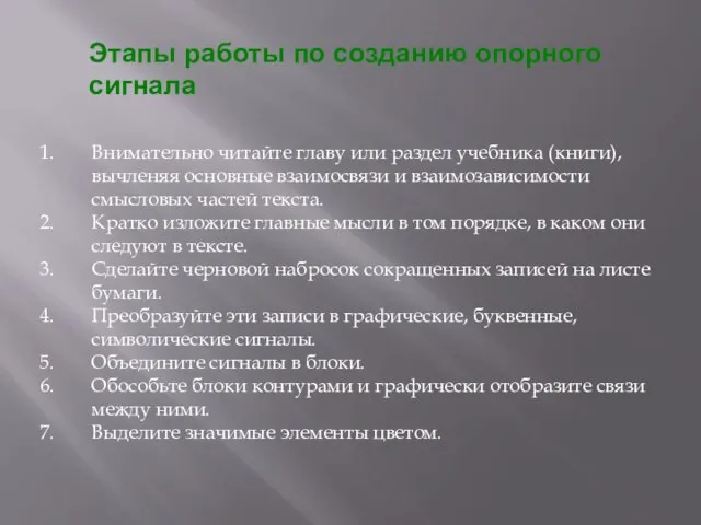 Этапы работы по созданию опорного сигнала Внимательно читайте главу или раздел