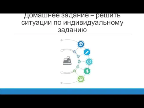 Домашнее задание – решить ситуации по индивидуальному заданию