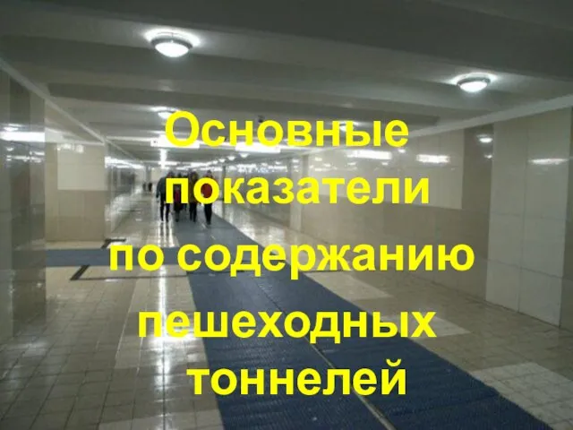 Основные показатели по содержанию пешеходных тоннелей