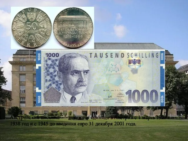 Австрийский шиллинг — денежная единица в Австрии с 1 марта 1925
