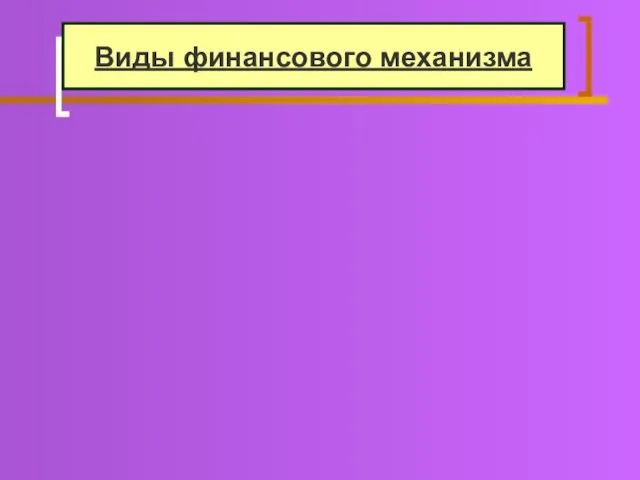 Виды финансового механизма