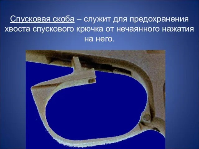 Спусковая скоба – служит для предохранения хвоста спускового крючка от нечаянного нажатия на него.