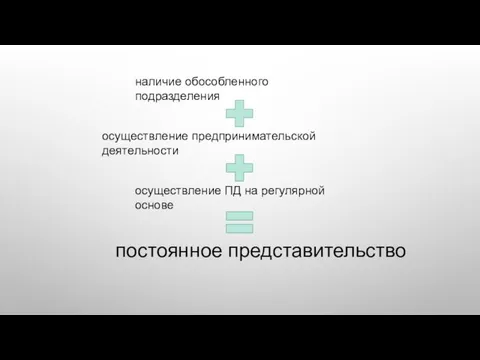 постоянное представительство наличие обособленного подразделения осуществление предпринимательской деятельности осуществление ПД на регулярной основе