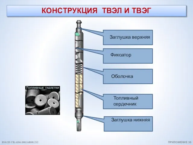 КОНСТРУКЦИЯ ТВЭЛ И ТВЭГ ПРИЛОЖЕНИЕ 36 BS0.3D.TB.AI04.000.16R00.212