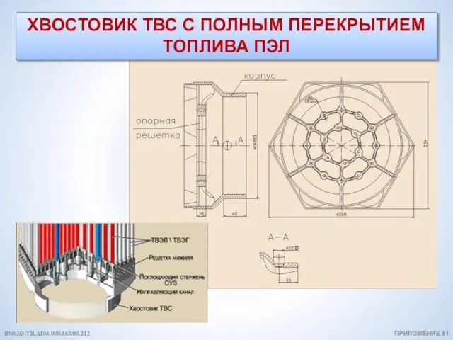 ХВОСТОВИК ТВС С ПОЛНЫМ ПЕРЕКРЫТИЕМ ТОПЛИВА ПЭЛ ПРИЛОЖЕНИЕ 61 BS0.3D.TB.AI04.000.16R00.212