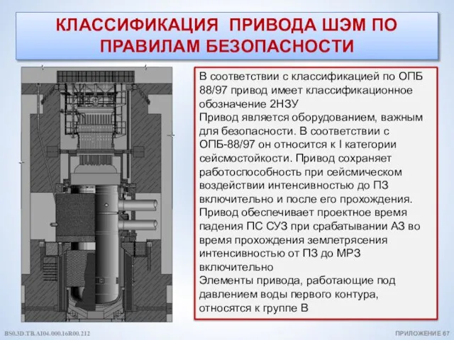 КЛАССИФИКАЦИЯ ПРИВОДА ШЭМ ПО ПРАВИЛАМ БЕЗОПАСНОСТИ ПРИЛОЖЕНИЕ 67 В соответствии с