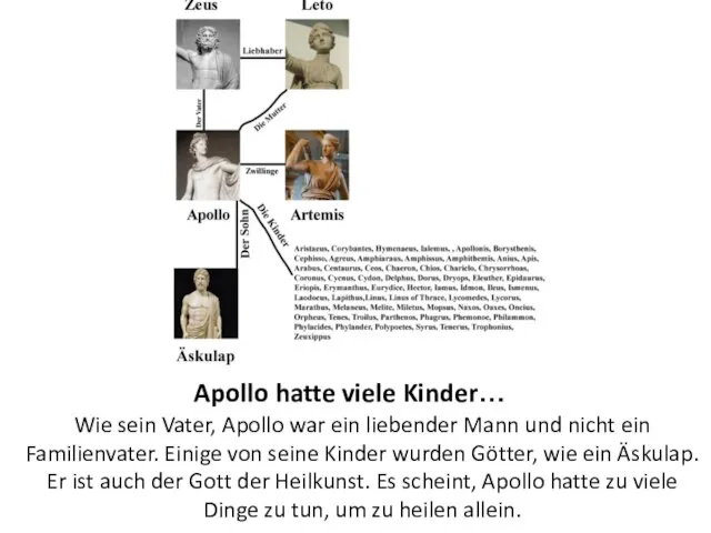 Apollo hatte viele Kinder… Wie sein Vater, Apollo war ein liebender