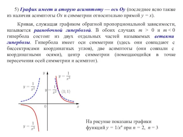 5) График имеет и вторую асимптоту — ось Оу (последнее ясно