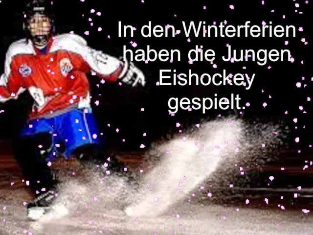 In den Winterferien haben die Jungen Eishockey gespielt.