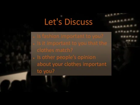 Let's Discuss Is fashion important to you? Is it important to