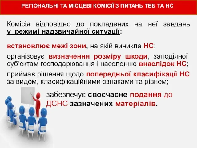 Комісія відповідно до покладених на неї завдань у режимі надзвичайної ситуації: