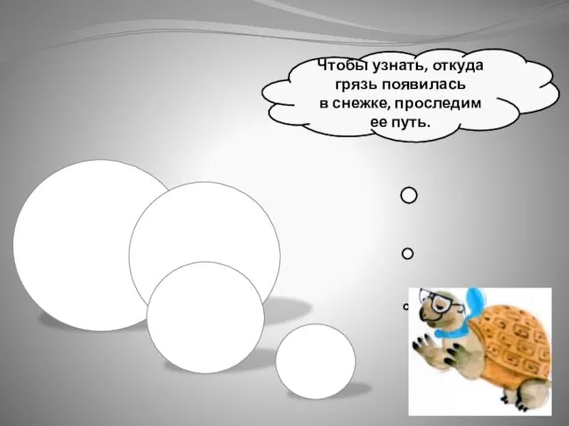 Чтобы узнать, откуда грязь появилась в снежке, проследим ее путь.