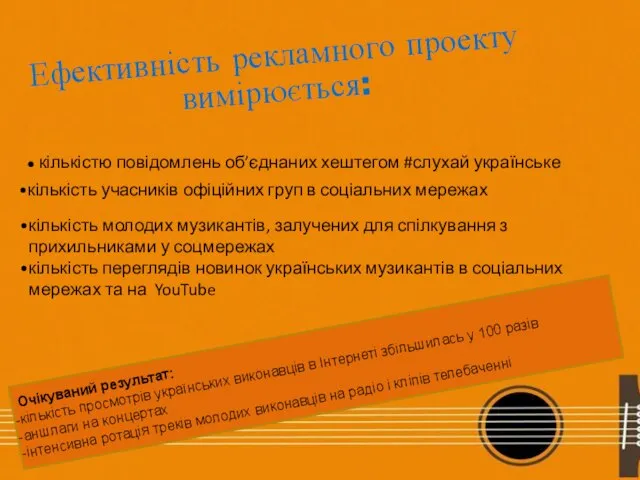 Ефективність рекламного проекту вимірюється: кількість учасників офіційних груп в соціальних мережах