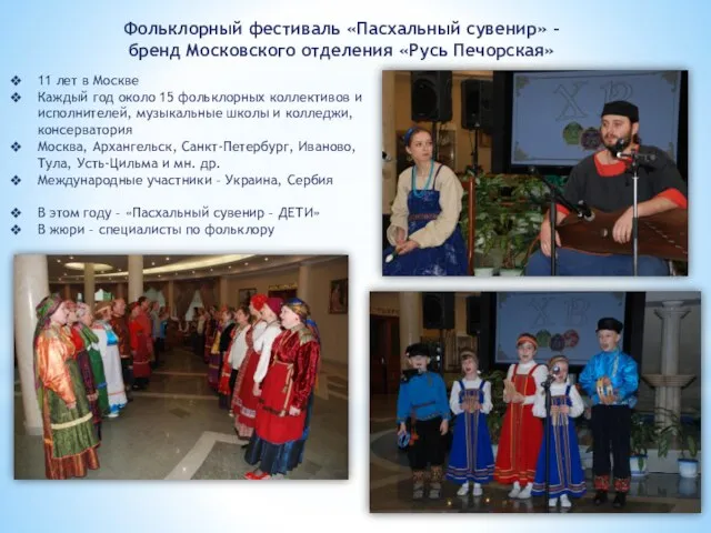 Фольклорный фестиваль «Пасхальный сувенир» – бренд Московского отделения «Русь Печорская» 11